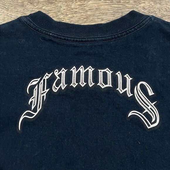 Vintage Y2K Famous Stars & Straps Skull Black Graphic Tee Shirt Men’s Medium - Picture 5 of 7